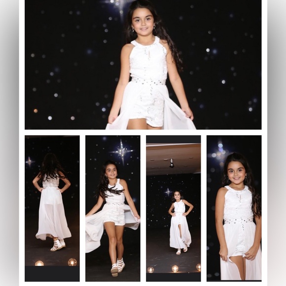 Haitryli Kids Girls Sleeveless Sequins Romper Dress Maxi Skirted - Picture 2 of 2